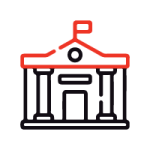 Bâtiment municipal avec drapeau