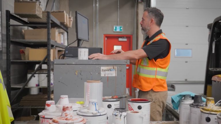 Worker in an industrial environment.