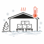 Entrepôt avec chauffage et neige