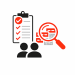 Liste de vérification et loupe