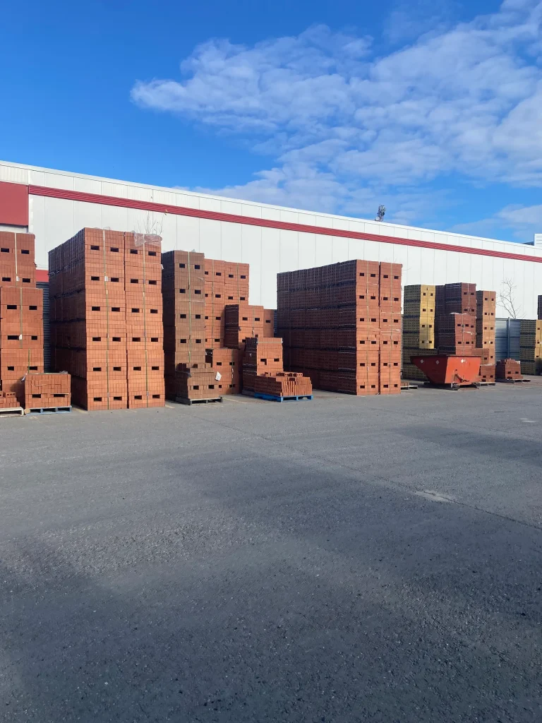Stack of bricks on a jobsite