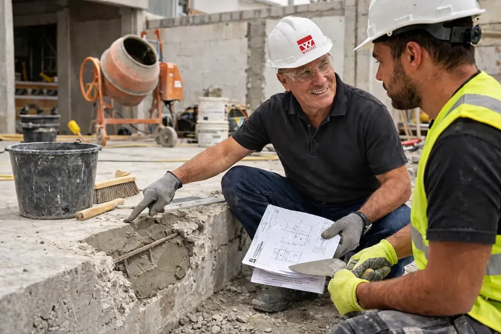 Webster help and support for concrete work